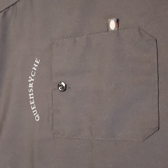 Queensrÿche Dickies Orange Tag Black S/S Snap Button Up Shirt Size Extra Large - Picture 4 of 7